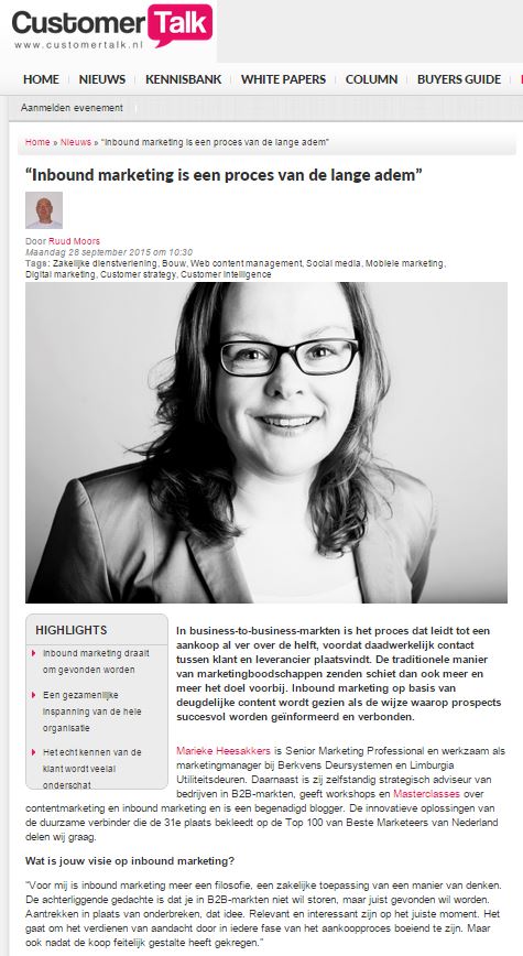 Customer Talk Inbound Marketing 28092015